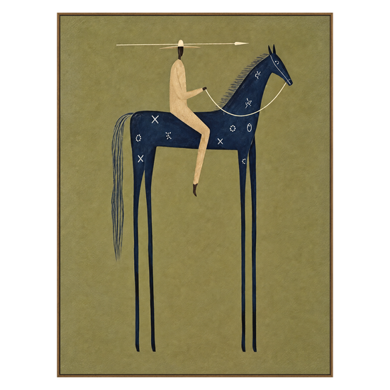 Indigo Standard artwork in a natural wood frame on a transparent background.