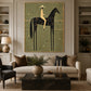 Nightfall Rider artwork displayed above a sofa and dark coffee table.