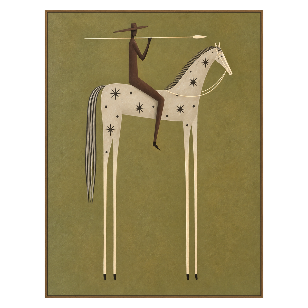Starry Standard artwork in a natural wood frame on a transparent background.