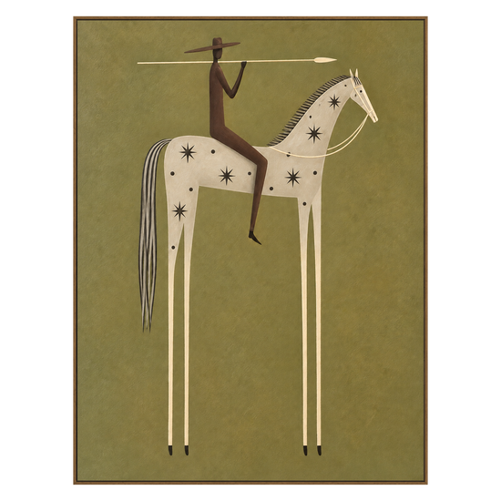 Starry Standard artwork in a natural wood frame on a transparent background.