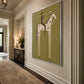 Starry Standard artwork displayed above a bench beside an arched doorway.