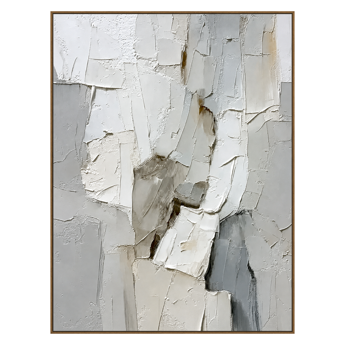 Ivory Rift artwork in a natural wood frame on a transparent background.