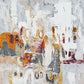 Ochre Palimpsest full artwork. Ochre, burgundy, and charcoal marks surface through layers of pale ivory, suggesting traces of a weathered wall.