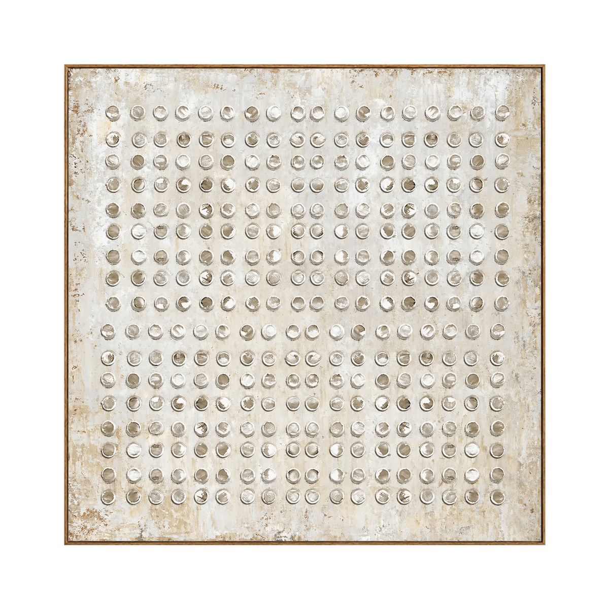 Ivory Rings artwork in a natural wood frame on a transparent background.