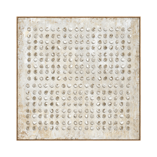 Ivory Rings artwork in a natural wood frame on a transparent background.