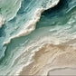 Jade Shoreline full artwork. Bands of deep teal and pale jade meet creamy white ridges like waves unfolding along a sandy shore.