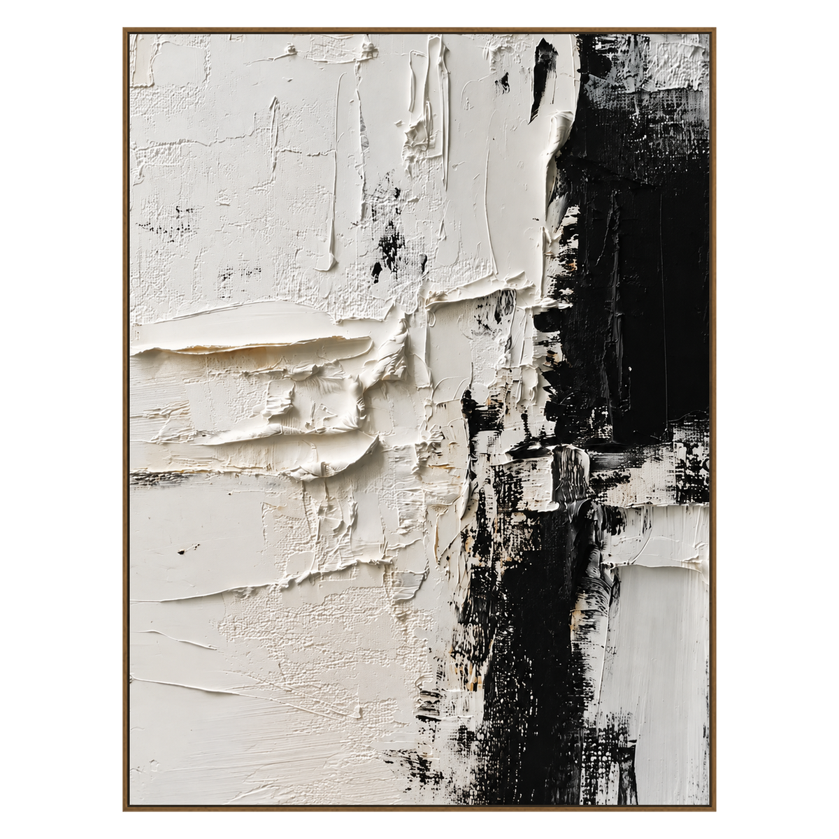 Ivory Divide artwork in a natural wood frame on a transparent background.