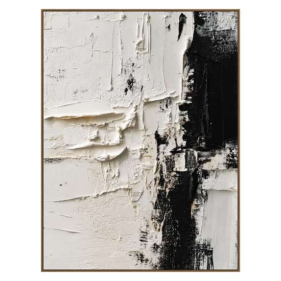 Ivory Divide artwork in a natural wood frame on a transparent background.