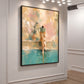 Poolside Pages artwork displayed on a paneled hallway wall.