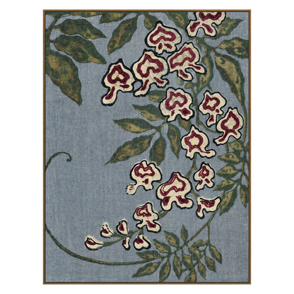 Trailing Orchids artwork in a natural wood frame on a transparent background.