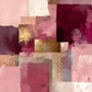 Blush Geometry full artwork. Blocks of blush, burgundy, cream, and muted rose overlap with small golden accents in a balanced vertical arrangement.