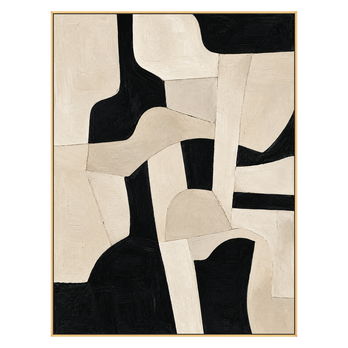 Ivory Interlock artwork in a gold frame on a transparent background.