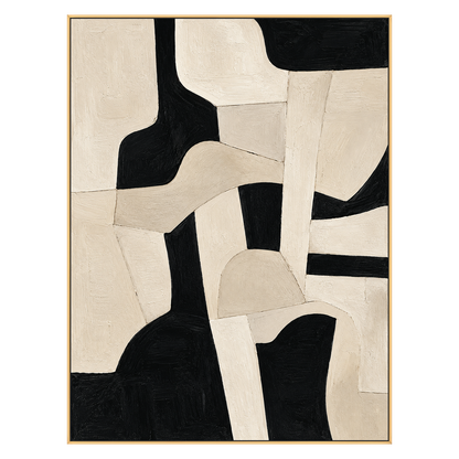Ivory Interlock artwork in a gold frame on a transparent background.
