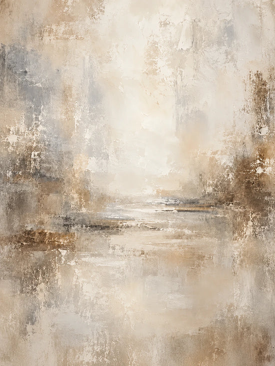 Gilded Haze full artwork. Soft veils of ivory, gray, and warm ochre suggest a distant landscape reflected in still water.