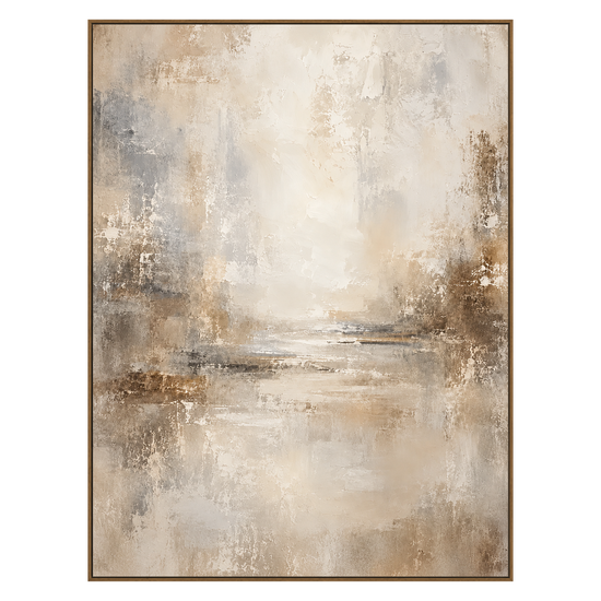 Gilded Haze artwork in a light wood frame on a transparent background.