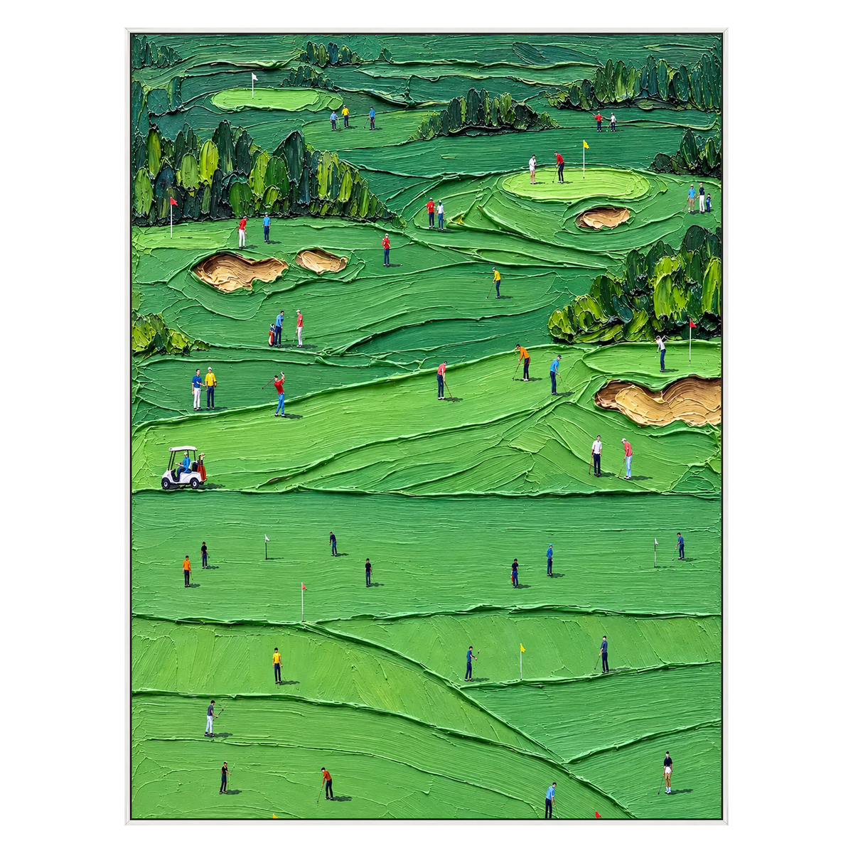 Emerald Fairways artwork in a white frame on a transparent background.