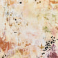 Amber Traces full artwork. Warm ivory, peach, and ochre layers form a softly weathered field, interrupted by fine lines, dark dotted clusters, and muted plum marks.