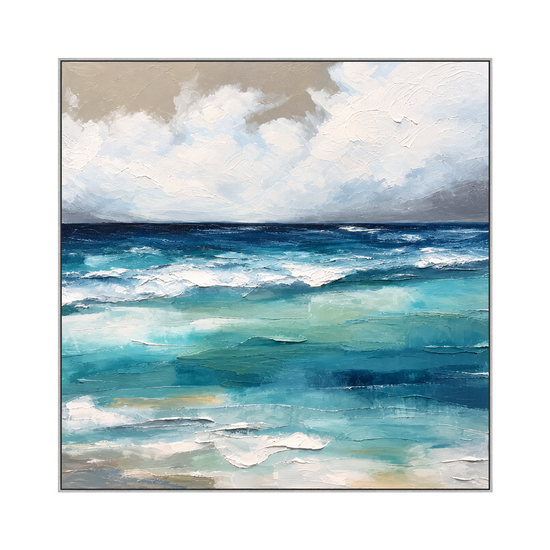 Azure Breakers artwork in a silver frame on a transparent background.