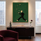 Martini March artwork displayed above a dark sideboard.