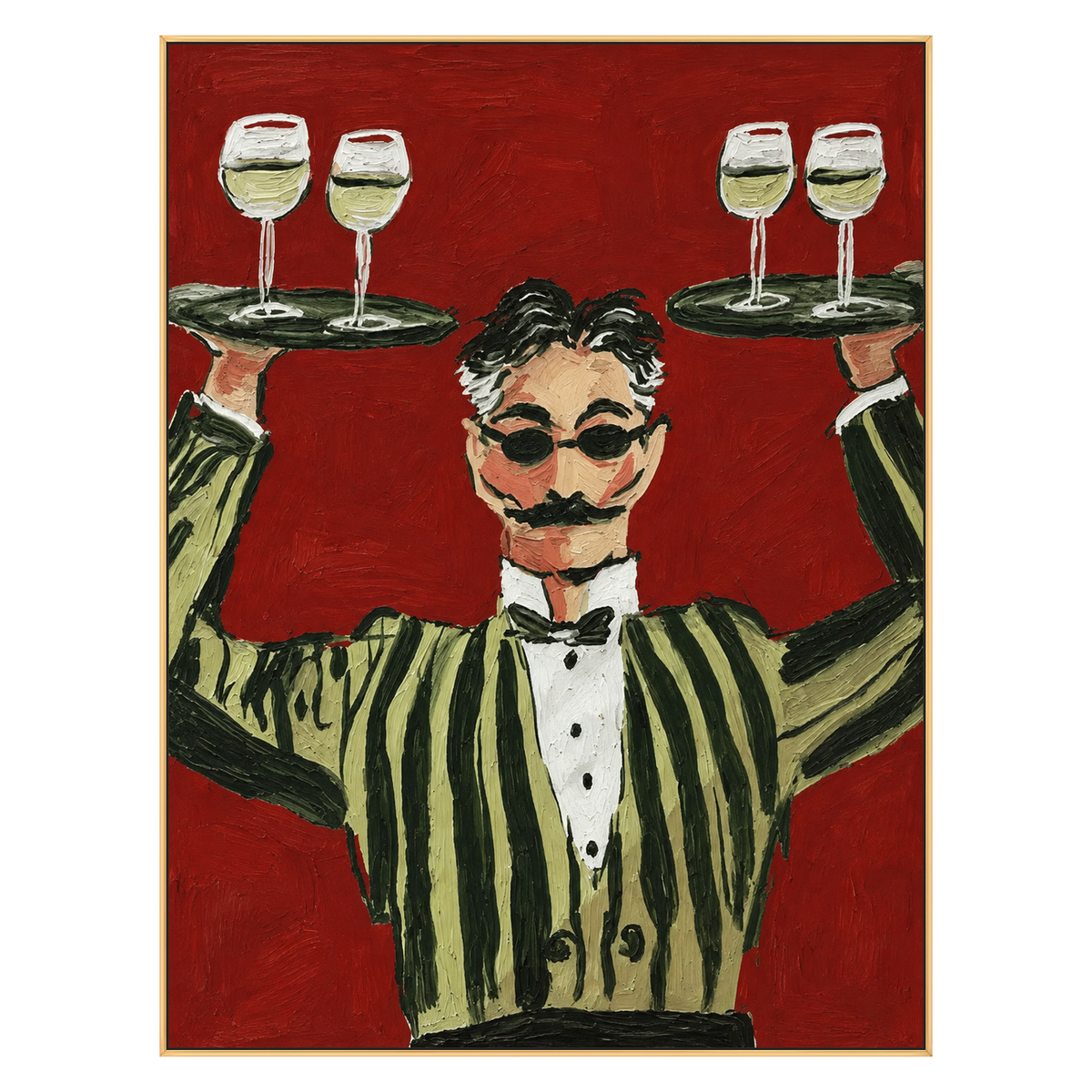 Dapper Service artwork in a gold frame on a transparent background.