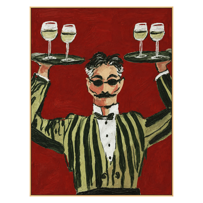 Dapper Service artwork in a gold frame on a transparent background.