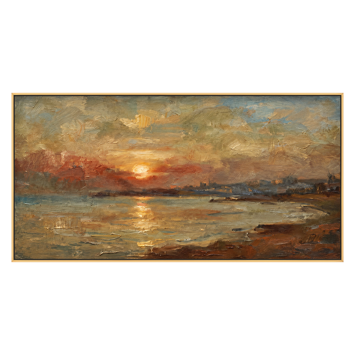 Ember Tide artwork in a gold frame on a transparent background.
