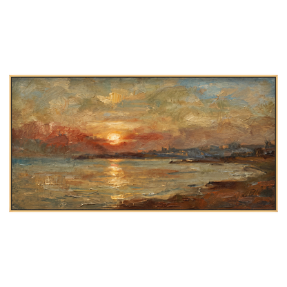 Ember Tide artwork in a gold frame on a transparent background.