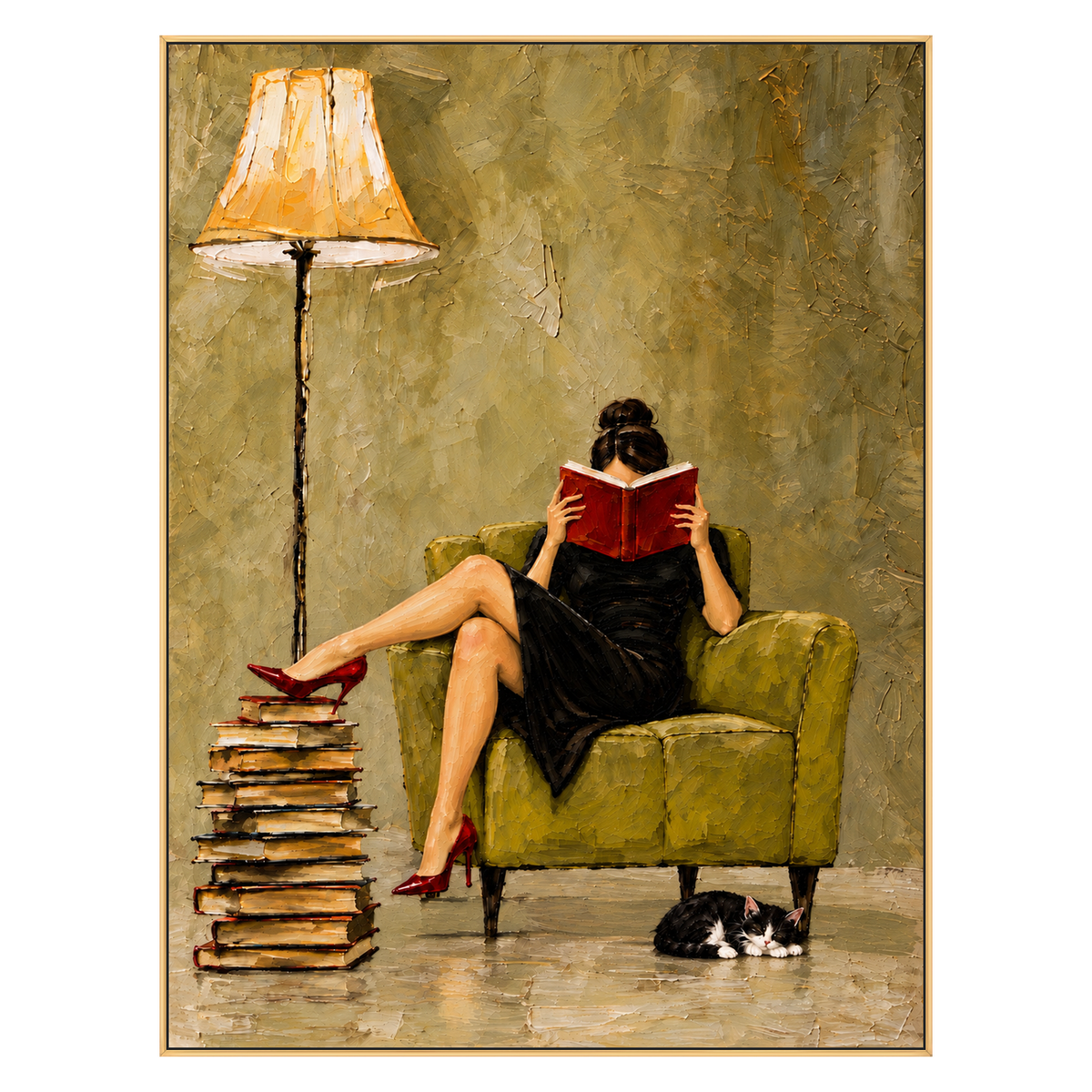 Chapter Hour artwork in a gold frame on a transparent background.