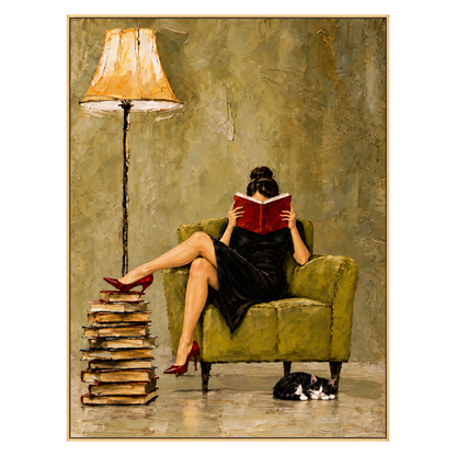 Chapter Hour artwork in a gold frame on a transparent background.