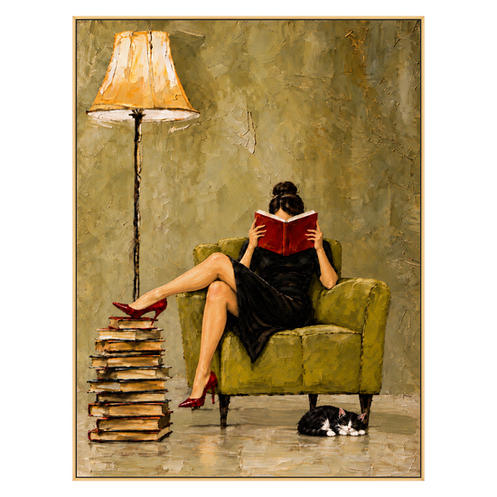Chapter Hour artwork in a gold frame on a transparent background.