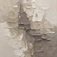 Ivory Fragments full artwork. Thick ivory, taupe, and gray strokes gather into an irregular cluster against a pale ground.