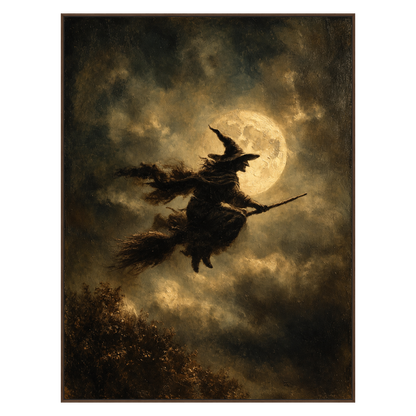 Moonshadow Flight artwork in a brown wood frame on a transparent background.