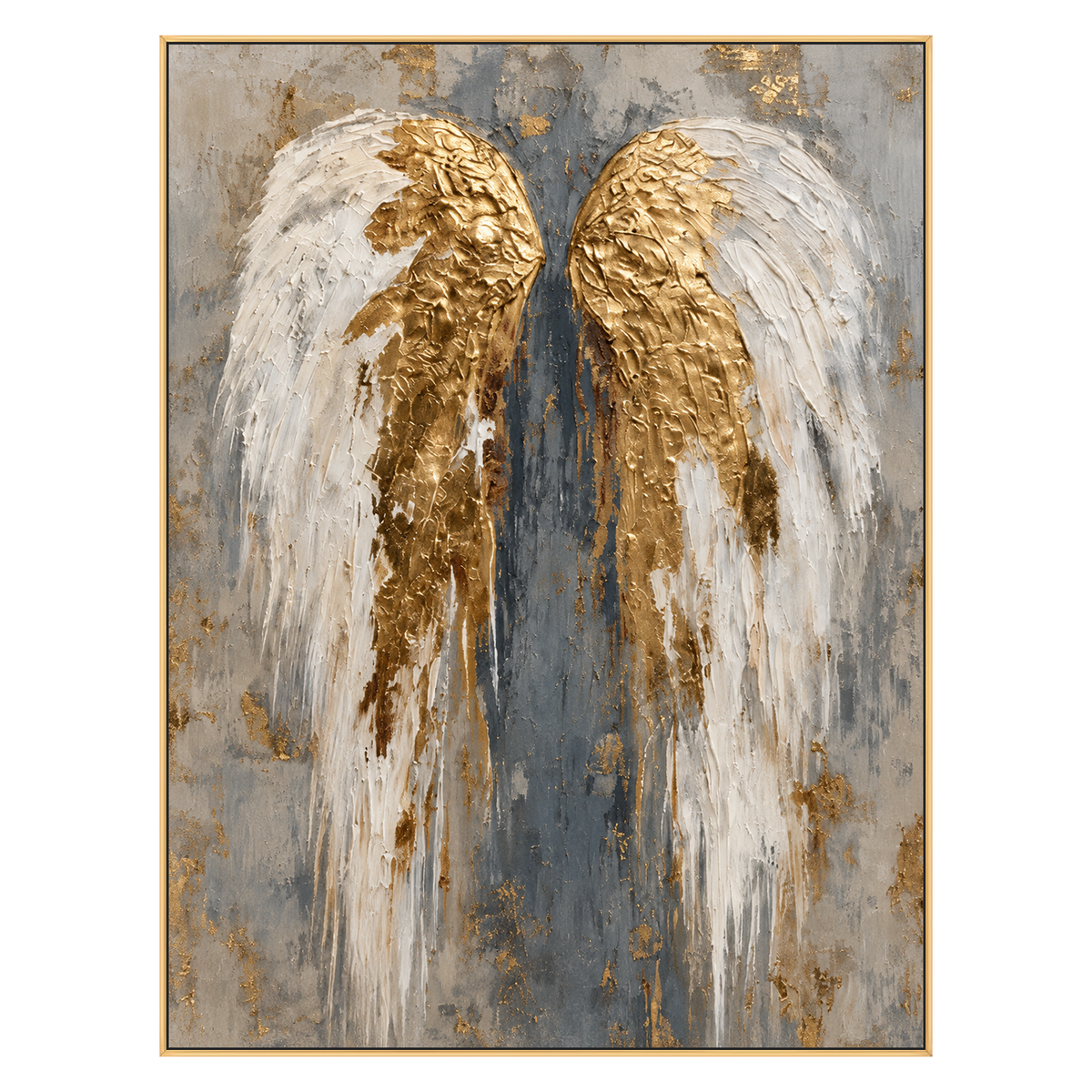 Gilded Wings artwork in a gold frame on a transparent background.