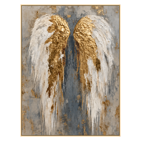 Gilded Wings artwork in a gold frame on a transparent background.