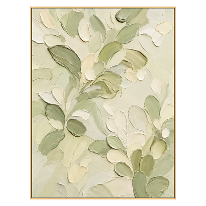 Tender Foliage artwork in a gold frame on a transparent background.