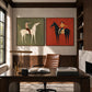 Western Counterpart two-panel artwork set displayed above a desk and brown office chair.