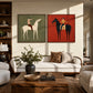 Western Counterpart two-panel artwork set displayed above a cream sofa and wooden coffee table.
