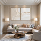 Ivory Confluence two-panel artwork set displayed above a sofa between floor lamps.