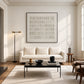 Ivory Register artwork displayed above a small white sofa.