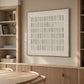 Ivory Register artwork displayed above a slatted wooden cabinet.