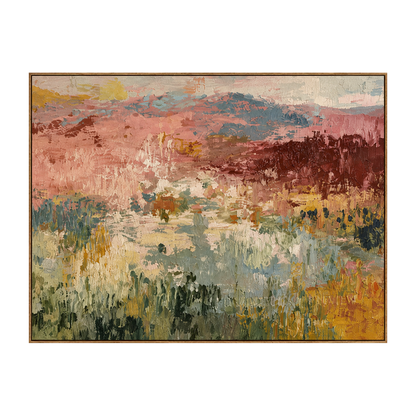 Rosefield Layers artwork in a natural wood frame on a transparent background.