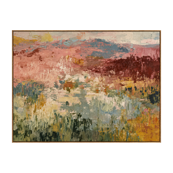 Rosefield Layers artwork in a natural wood frame on a transparent background.