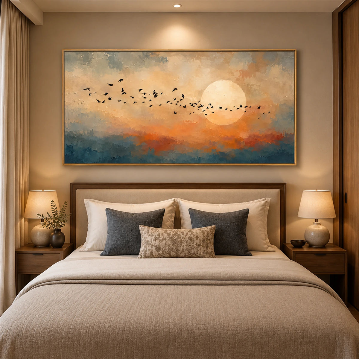 Amber Migration artwork displayed above a neutral bed.