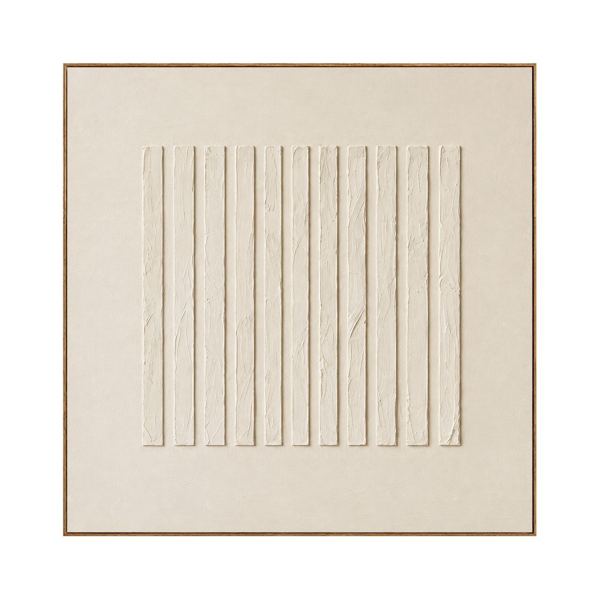 Quiet Fluting artwork in a natural wood frame on a transparent background.