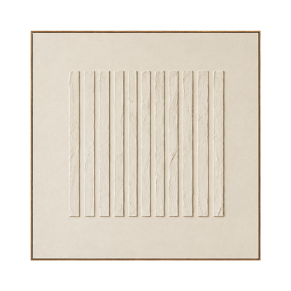 Quiet Fluting artwork in a natural wood frame on a transparent background.
