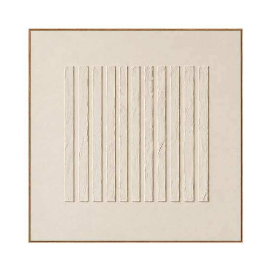 Quiet Fluting artwork in a natural wood frame on a transparent background.