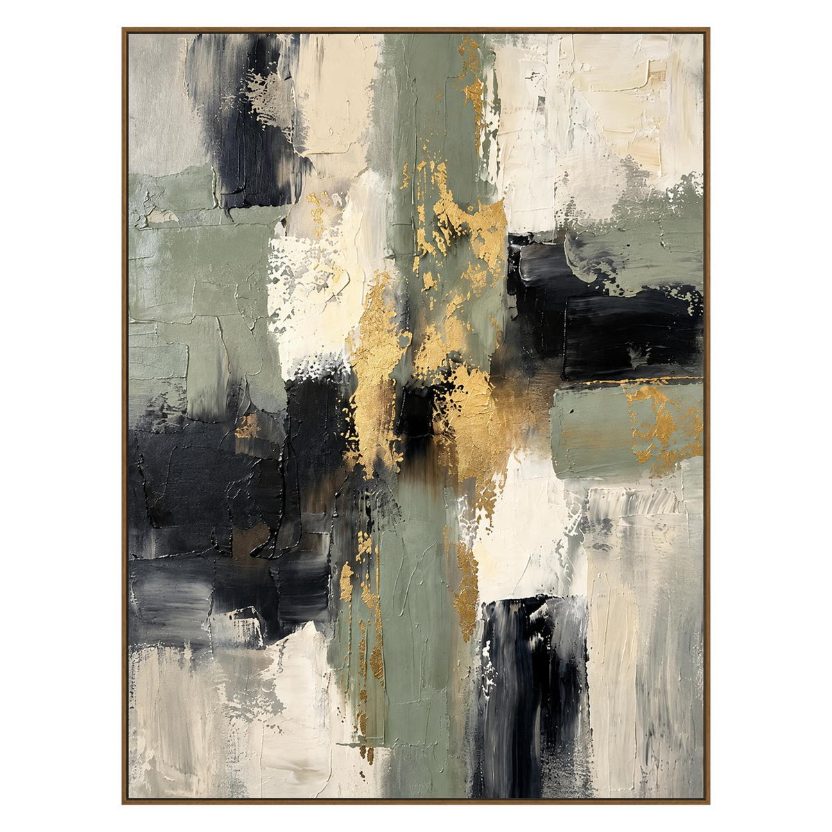 Gilded Junction artwork in a natural wood frame on a transparent background.
