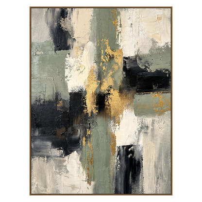 Gilded Junction artwork in a natural wood frame on a transparent background.