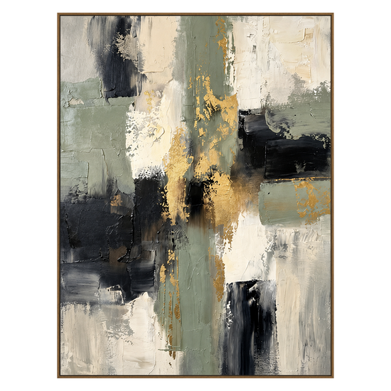 Gilded Junction artwork in a natural wood frame on a transparent background.