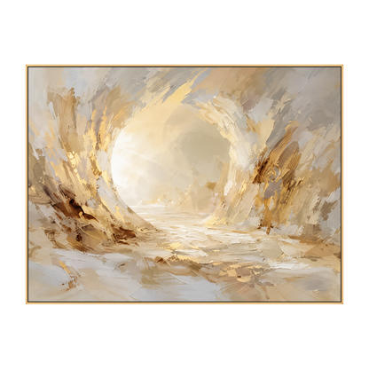 Luminous Hollow artwork in a gold frame on a transparent background.